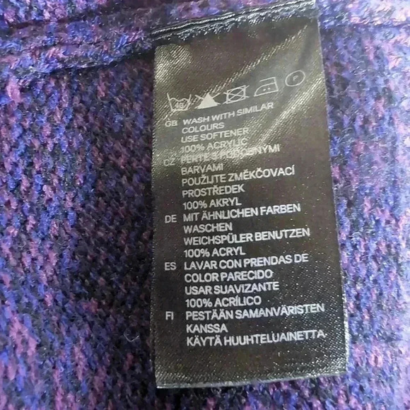 Cowl collar long sleeve Tunic sweater by H&M Purple multi color sz S - Picture 4 of 4